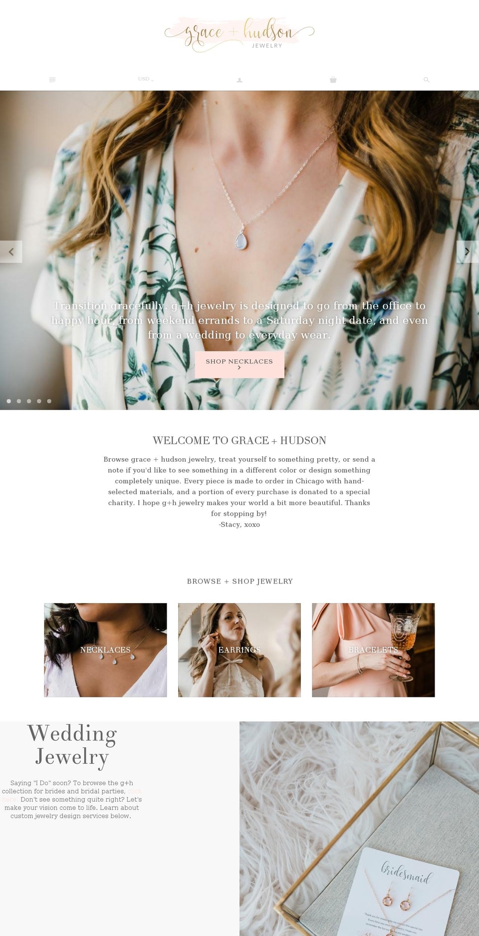 graceandhudson.com — Shopify storefront screenshot