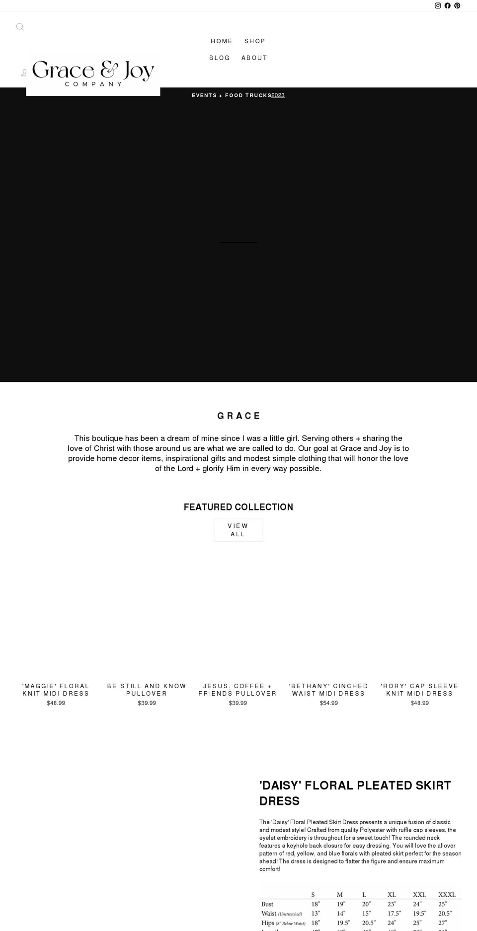 graceandjoyco.com shopify website screenshot