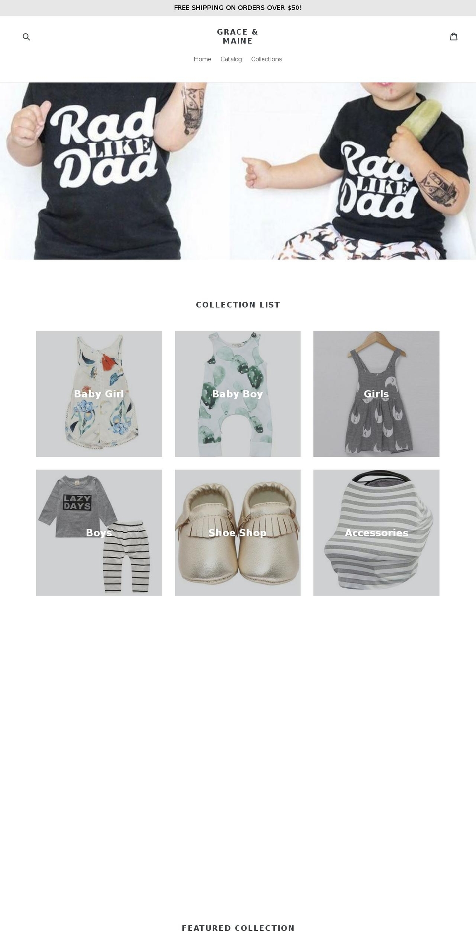 graceandmaine.com — Shopify storefront screenshot