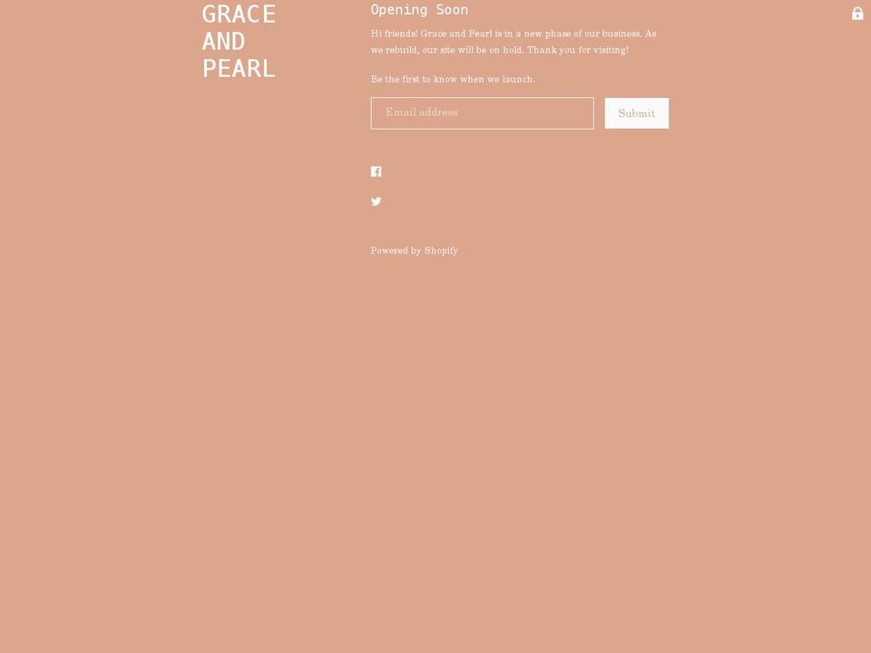 graceandpearl.com shopify website screenshot
