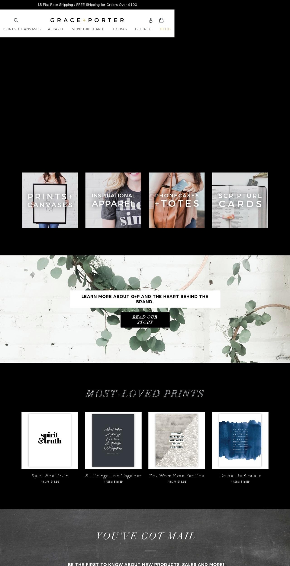 graceandporter.com shopify website screenshot