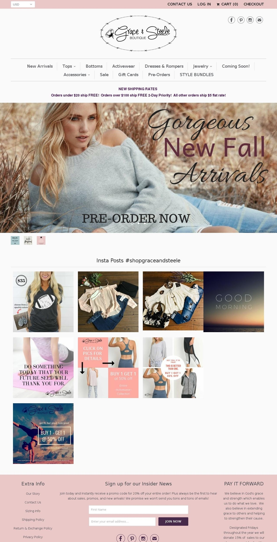 graceandsteele.com — Shopify storefront screenshot