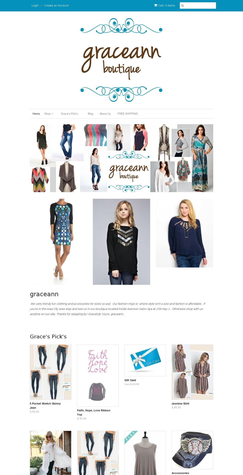 graceannboutique.com shopify website screenshot