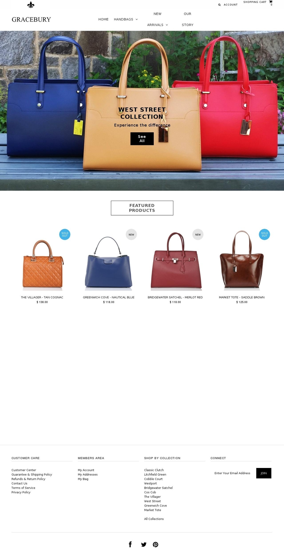 gracebury.com — Shopify storefront screenshot