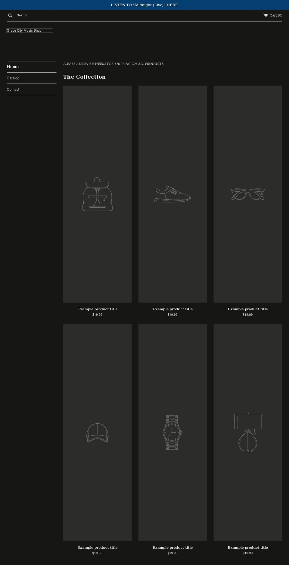 gracecitymusic.com shopify website screenshot