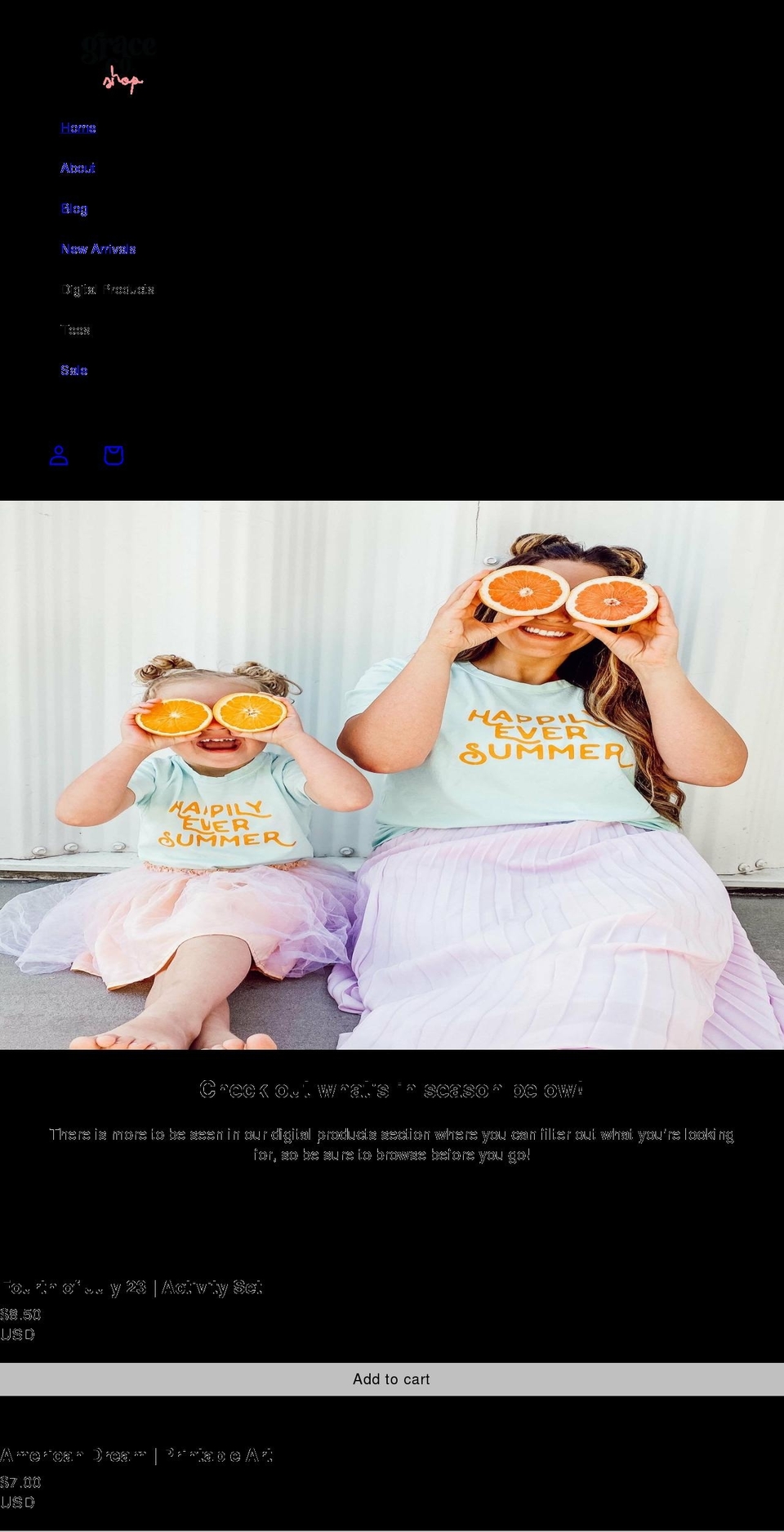 gracecollectiveshop.com shopify website screenshot