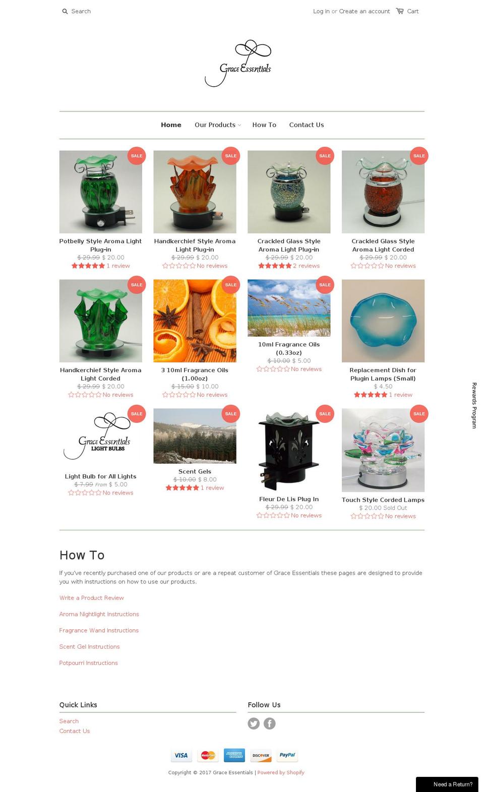 graceessentials.net shopify website screenshot