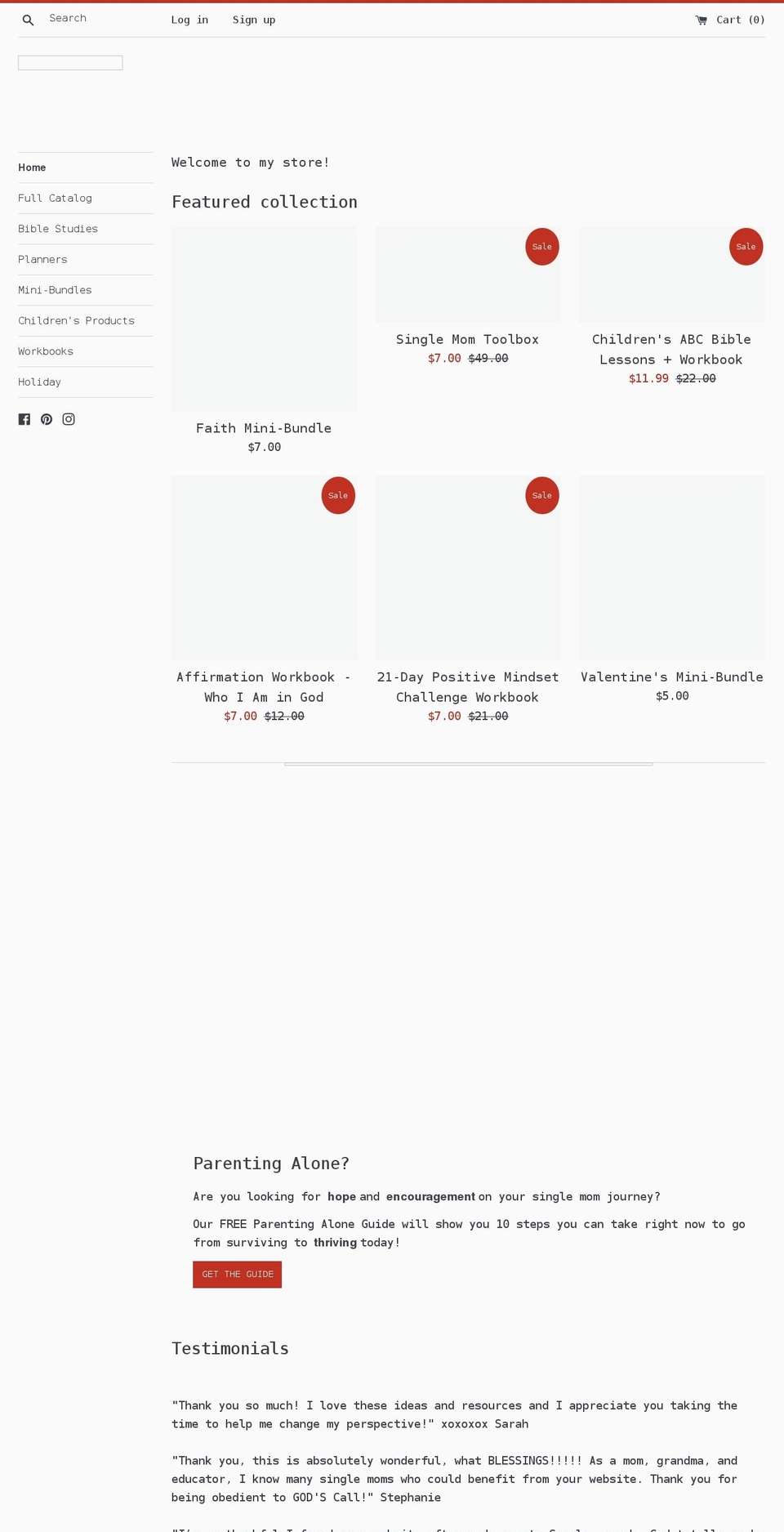 graceforsingleparents.myshopify.com shopify website screenshot