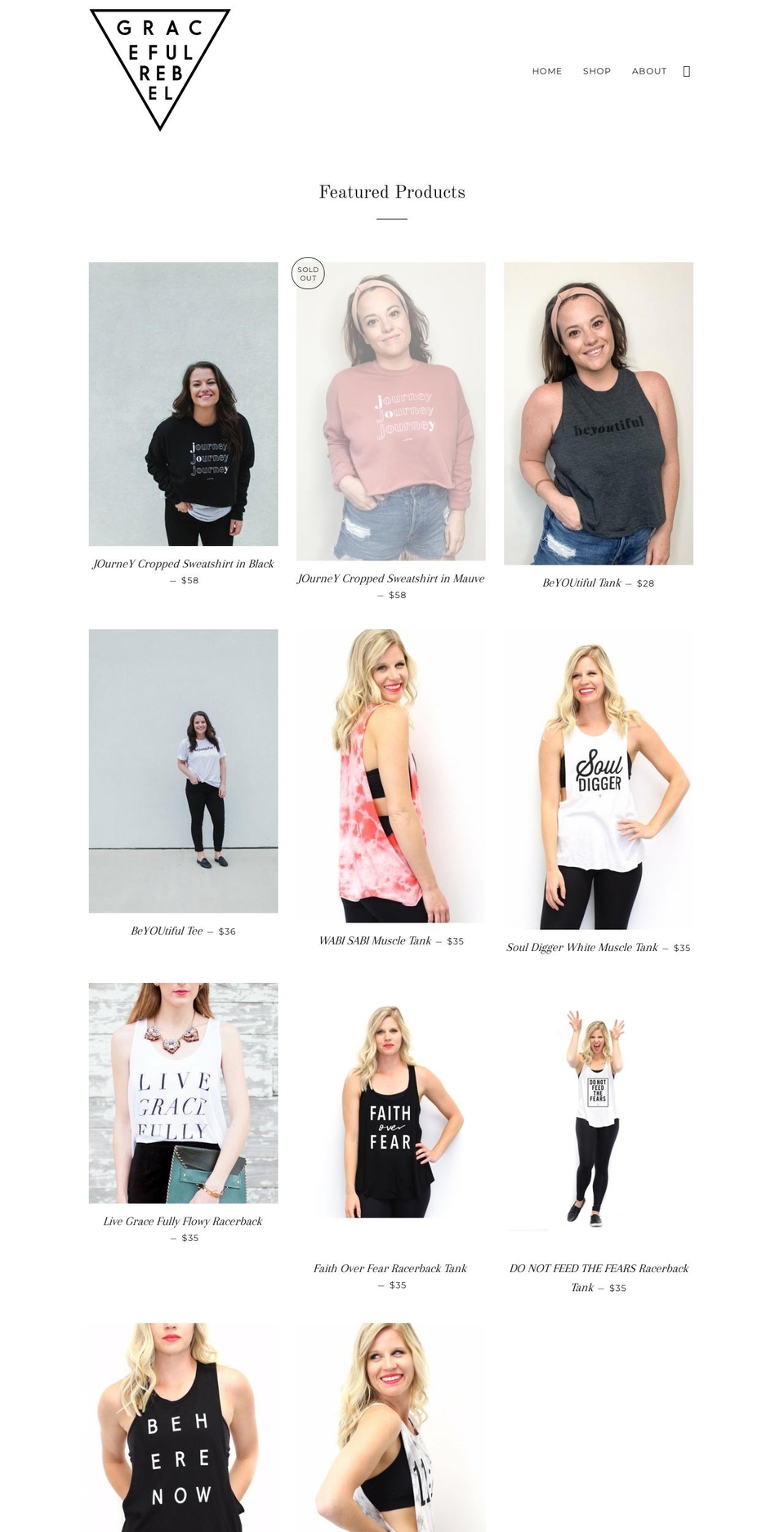 graceful-rebel.myshopify.com shopify website screenshot