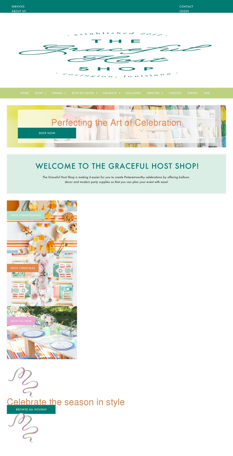 gracefulhostshop.com shopify website screenshot