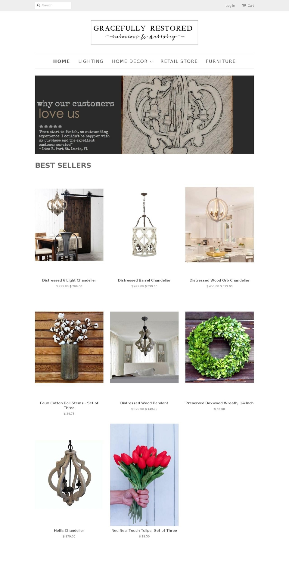 gracefully-restored.com shopify website screenshot