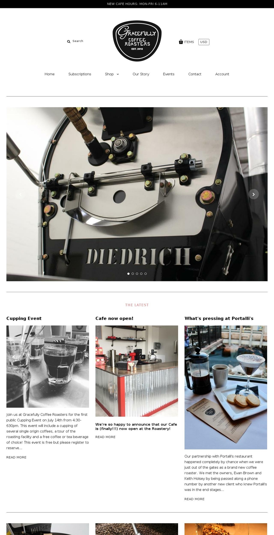 gracefullycoffee.com — Shopify storefront screenshot