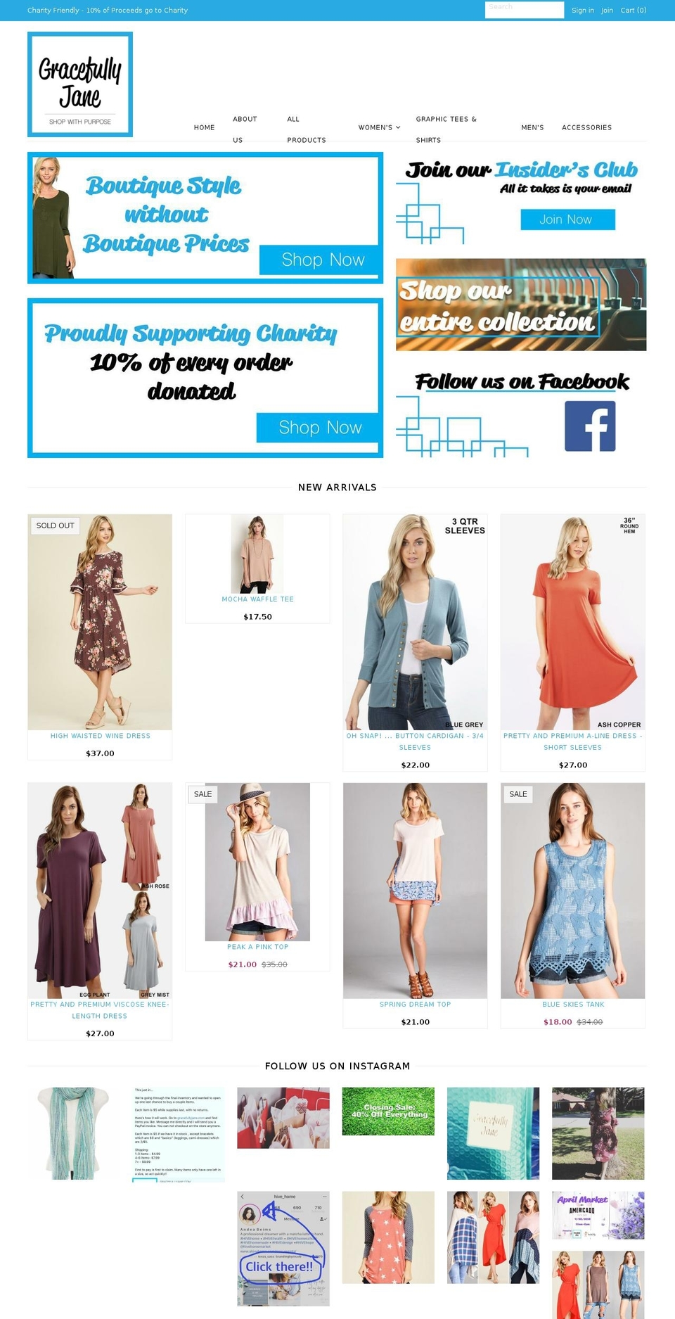gracefullyjane.com — Shopify storefront screenshot