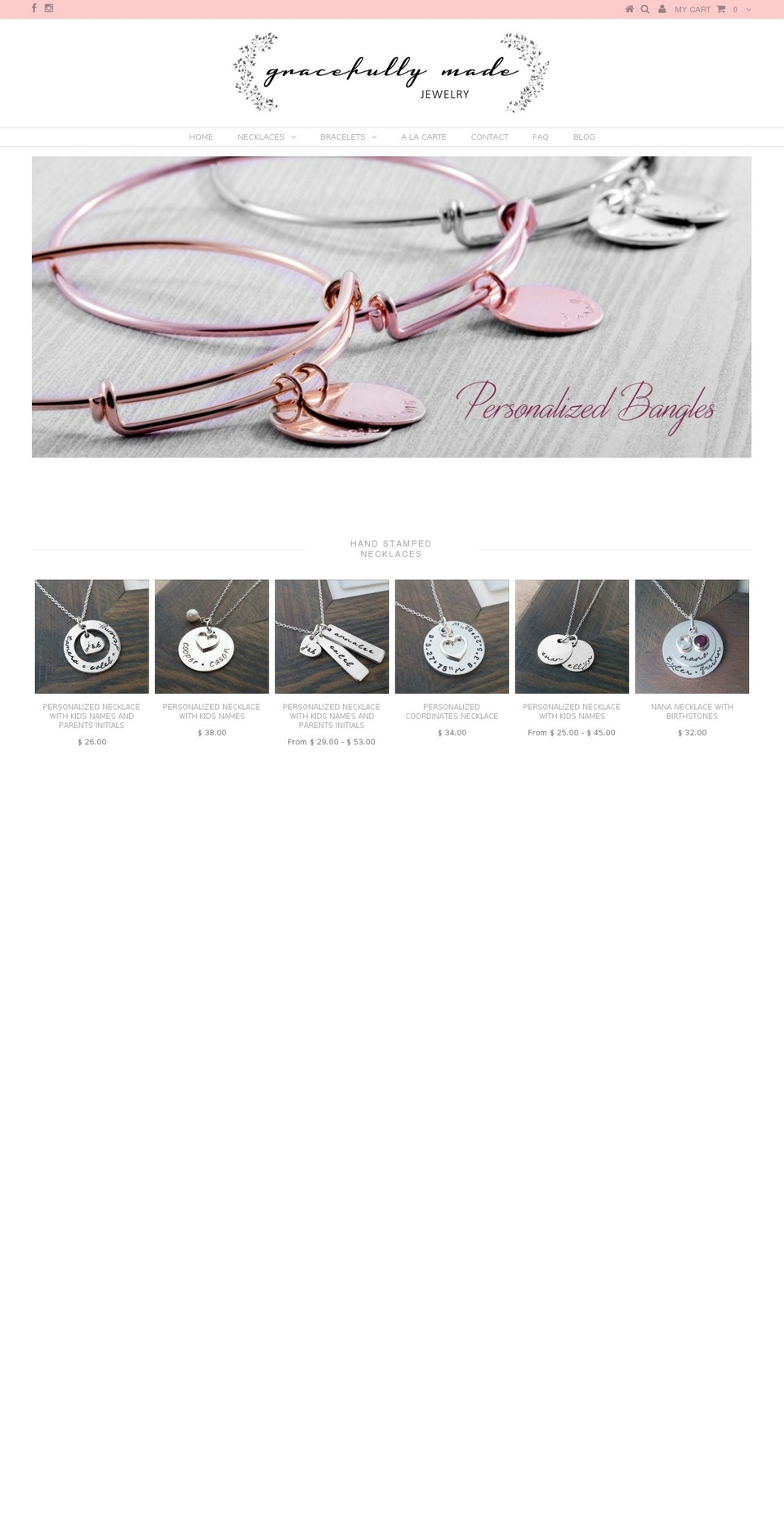 gracefullymadejewelry.com shopify website screenshot