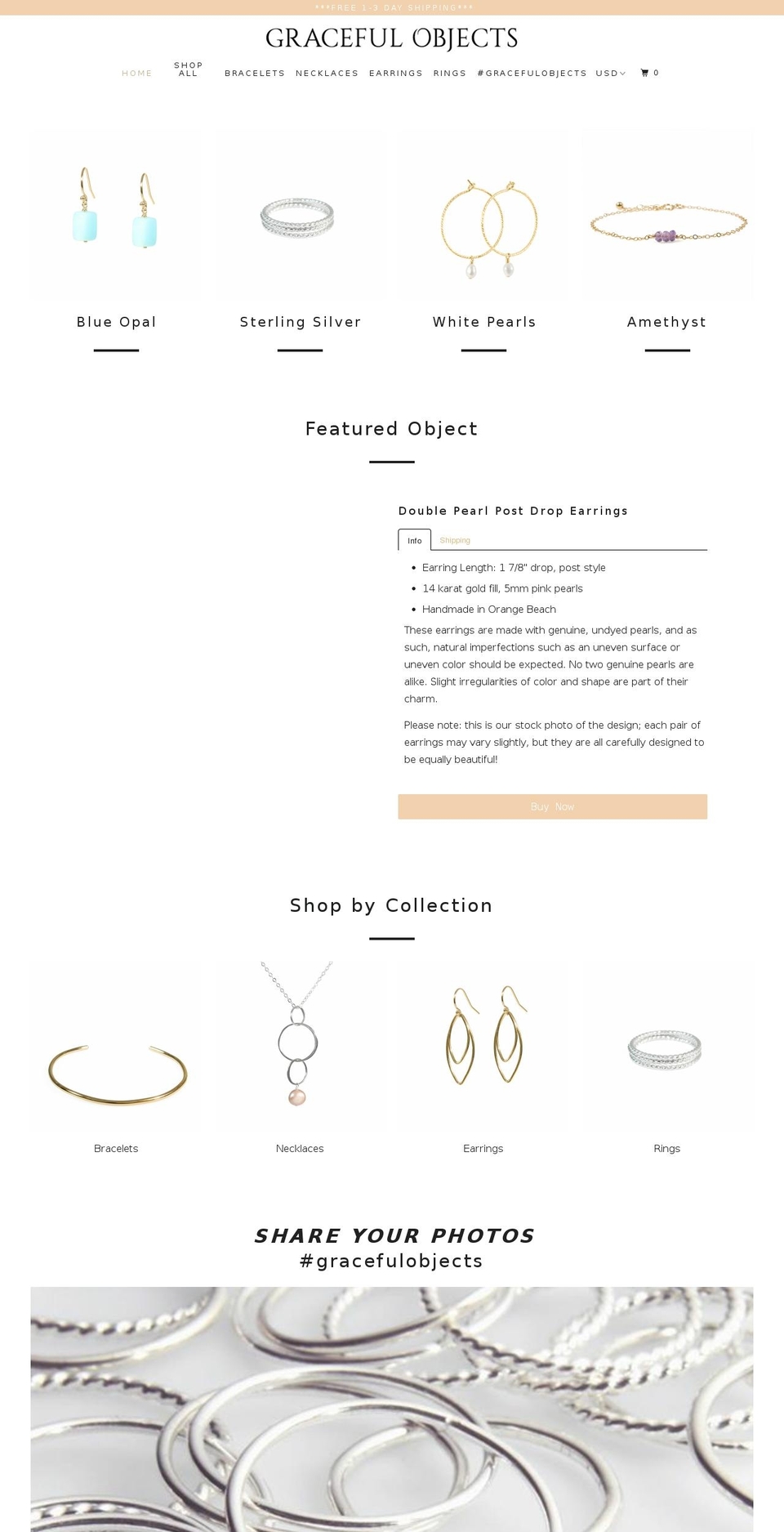 gracefulobjects.com — Shopify storefront screenshot