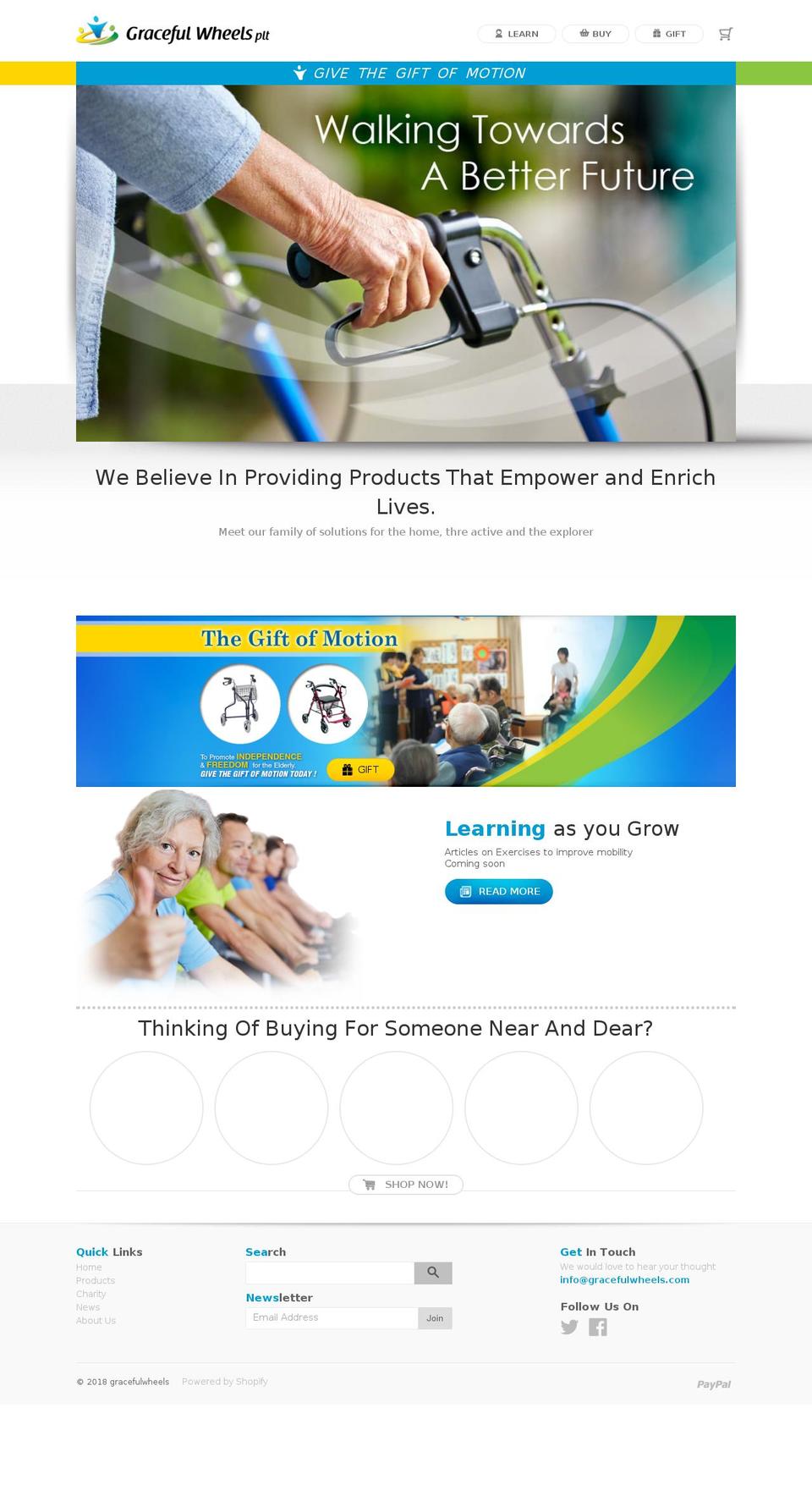 gracefulwheels.com — Shopify storefront screenshot
