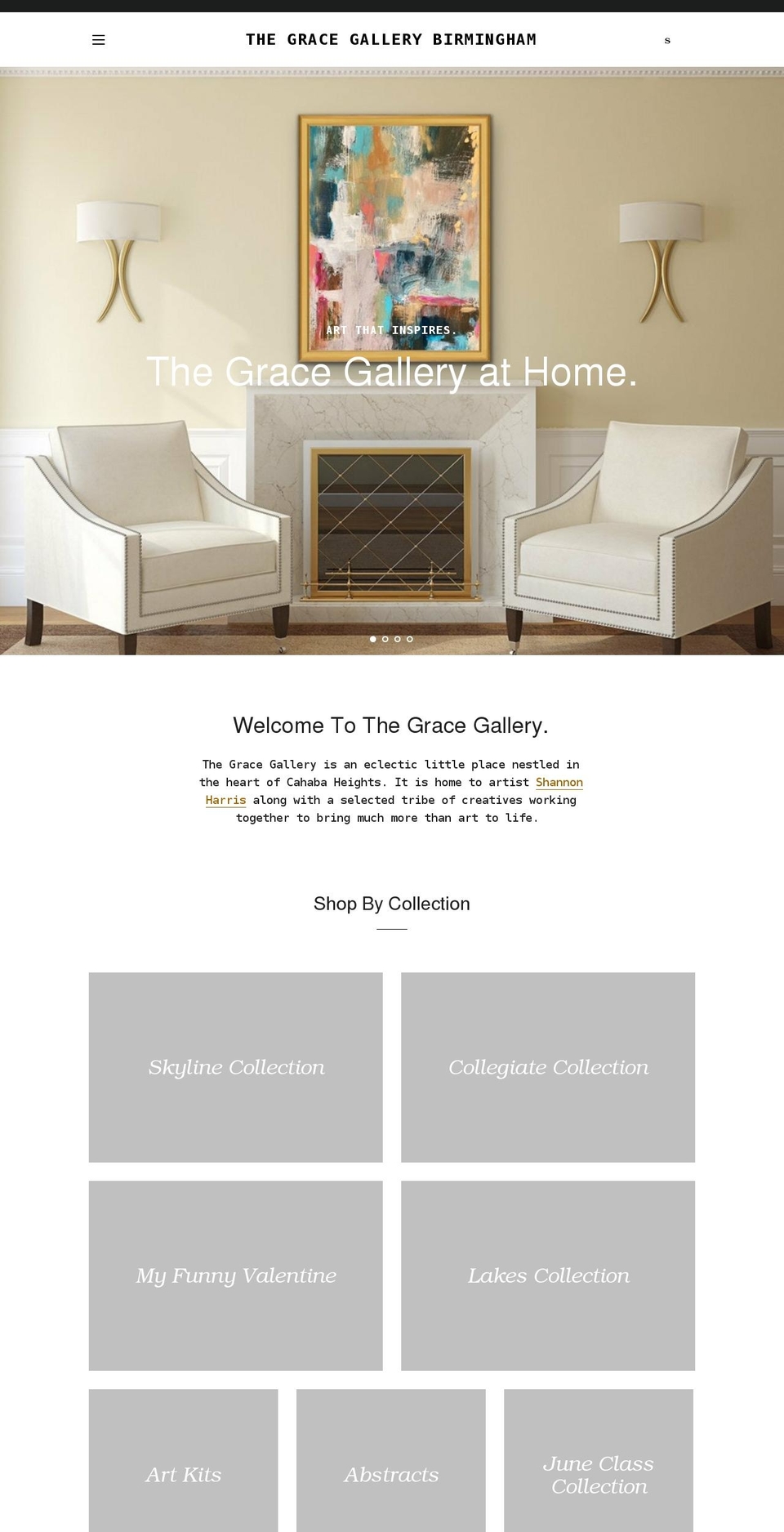 gracegallerybham.com shopify website screenshot