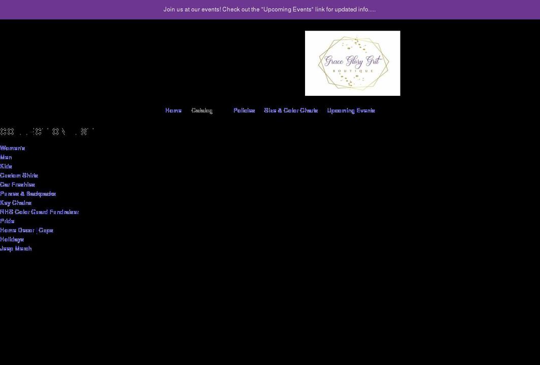 graceglorygrit.com shopify website screenshot