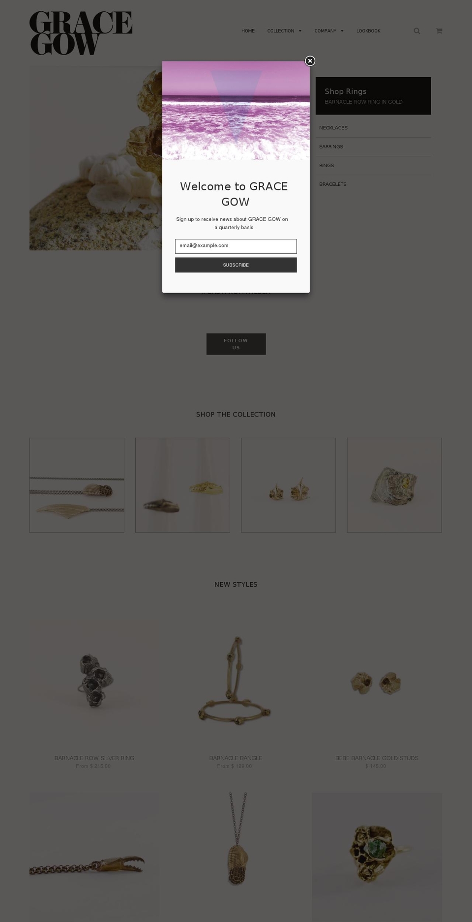 gracegow.com shopify website screenshot