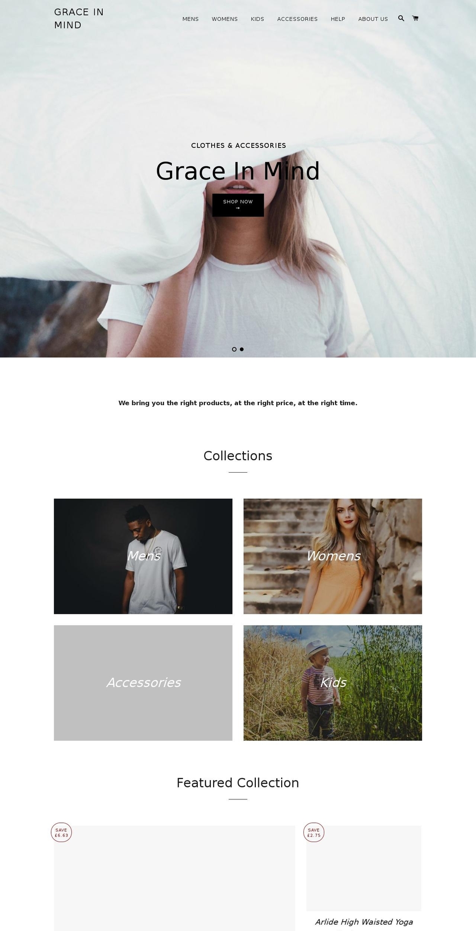graceinmind.com — Shopify storefront screenshot