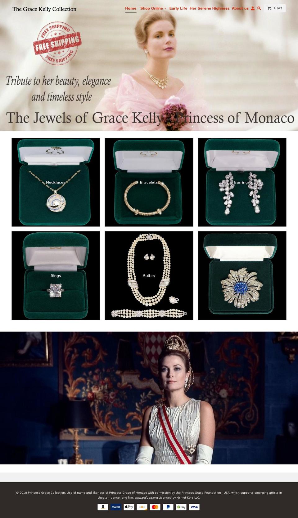 gracekellycollection.com — Shopify storefront screenshot