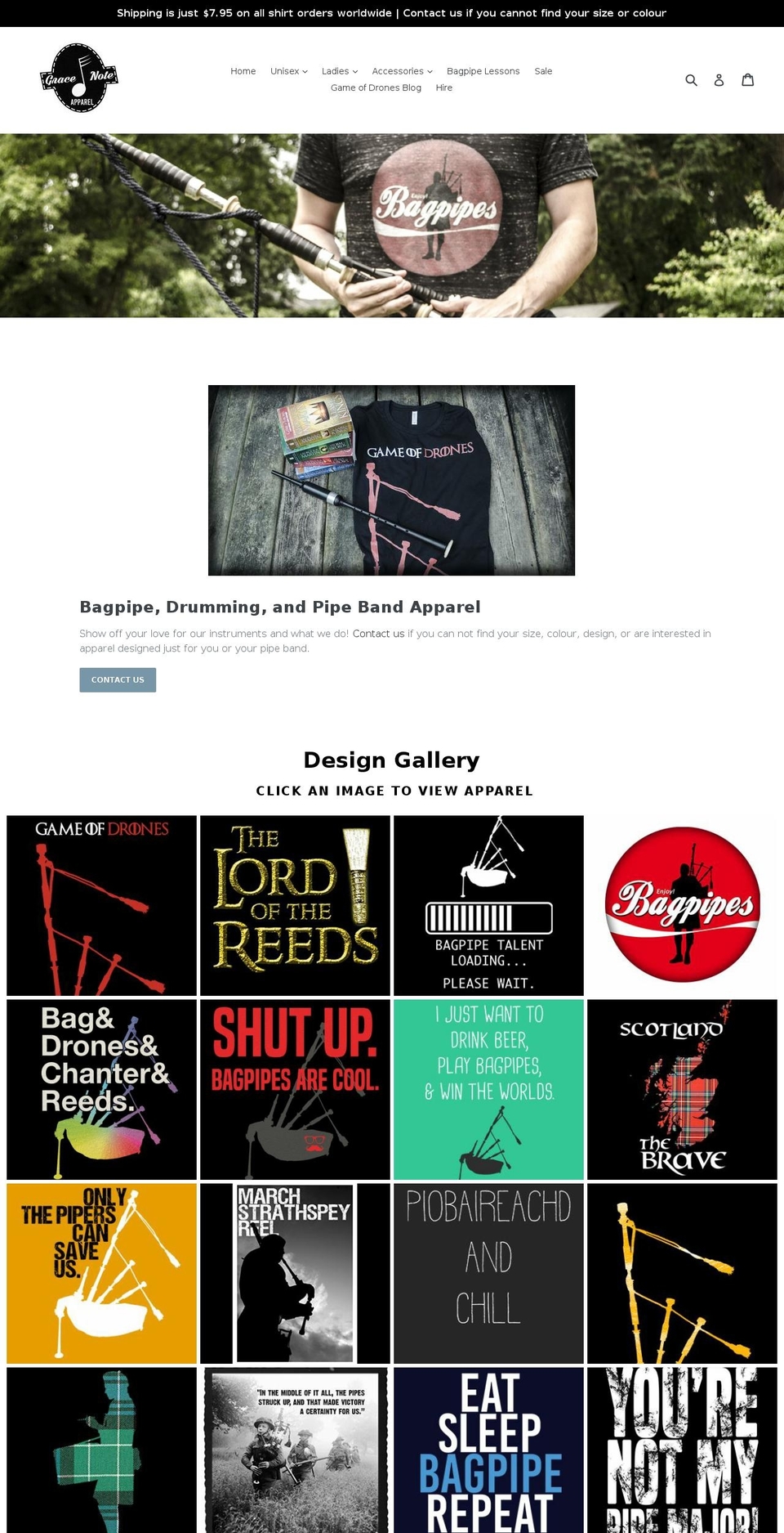 gracenoteapparel.com shopify website screenshot