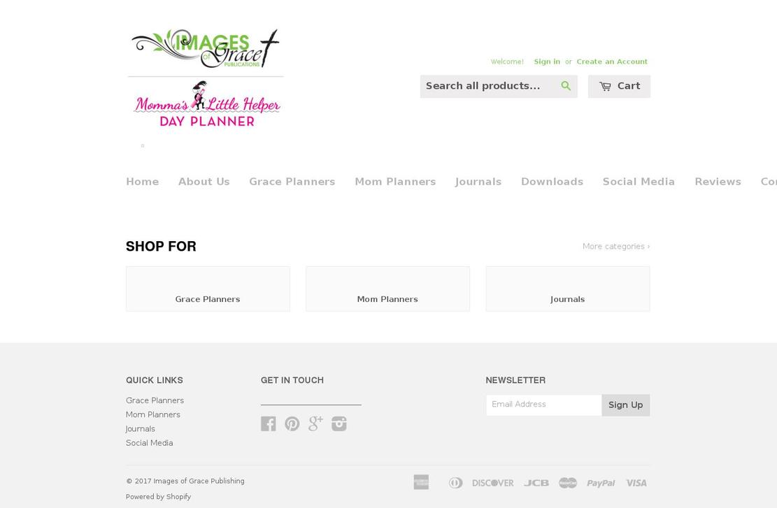 graceplanners.net shopify website screenshot