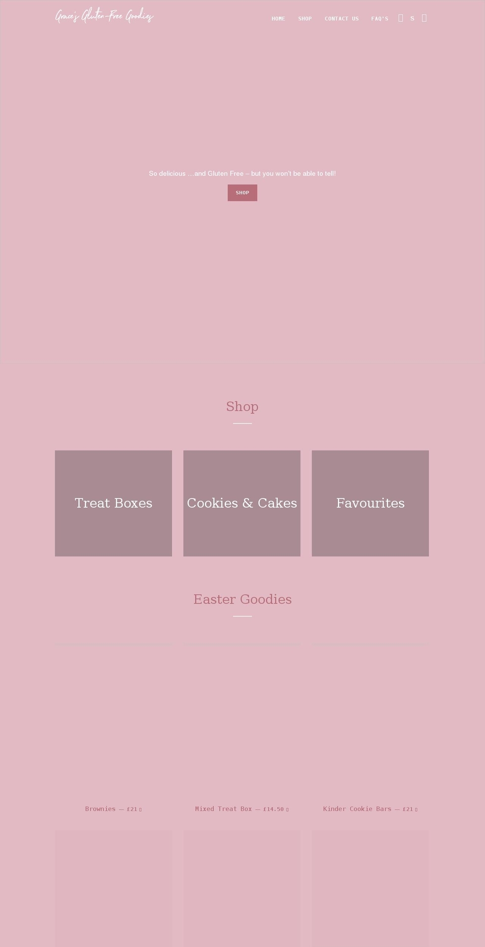 gracesglutenfreegoodies.com shopify website screenshot