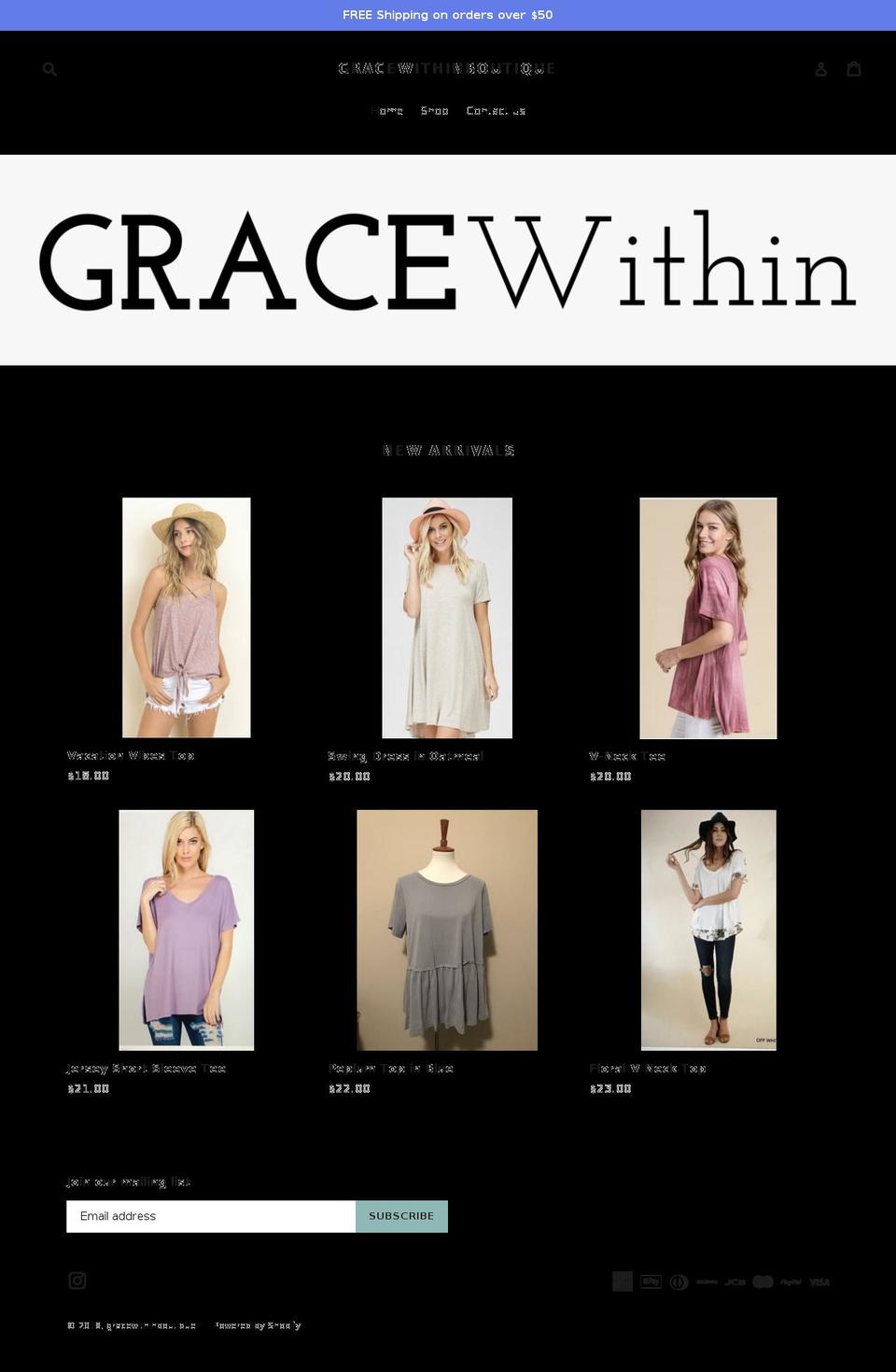 gracewithinboutique.com — Shopify storefront screenshot