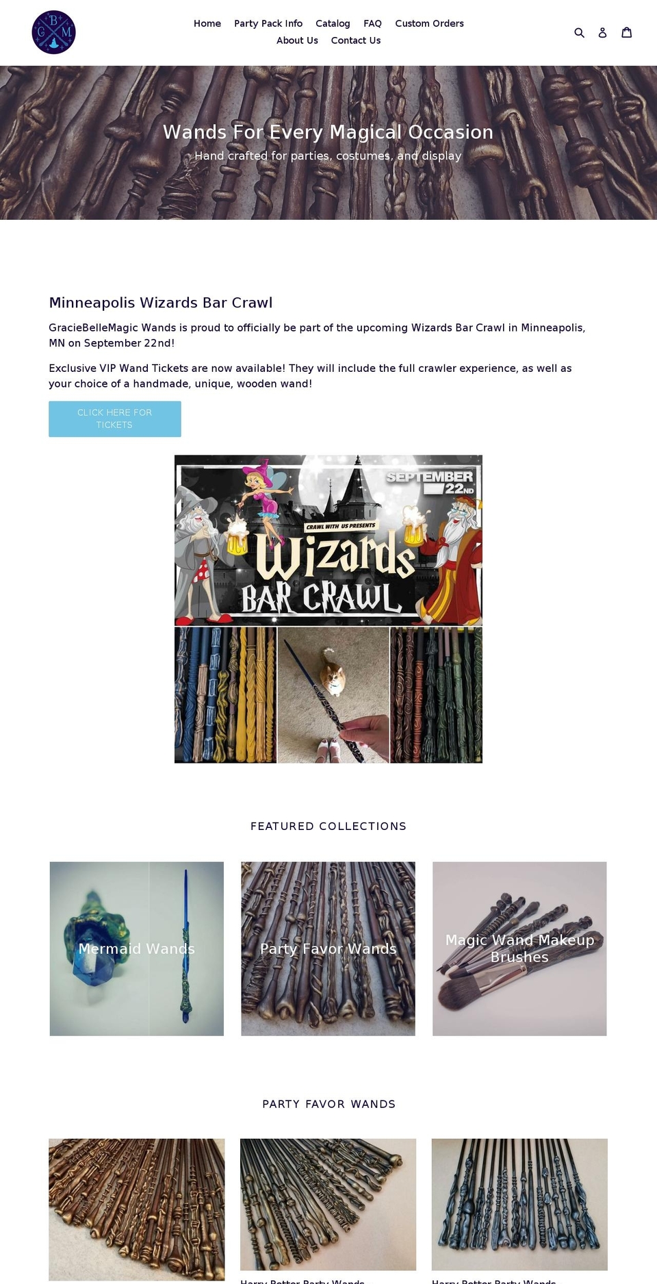 graciebellemagic.com — Shopify storefront screenshot