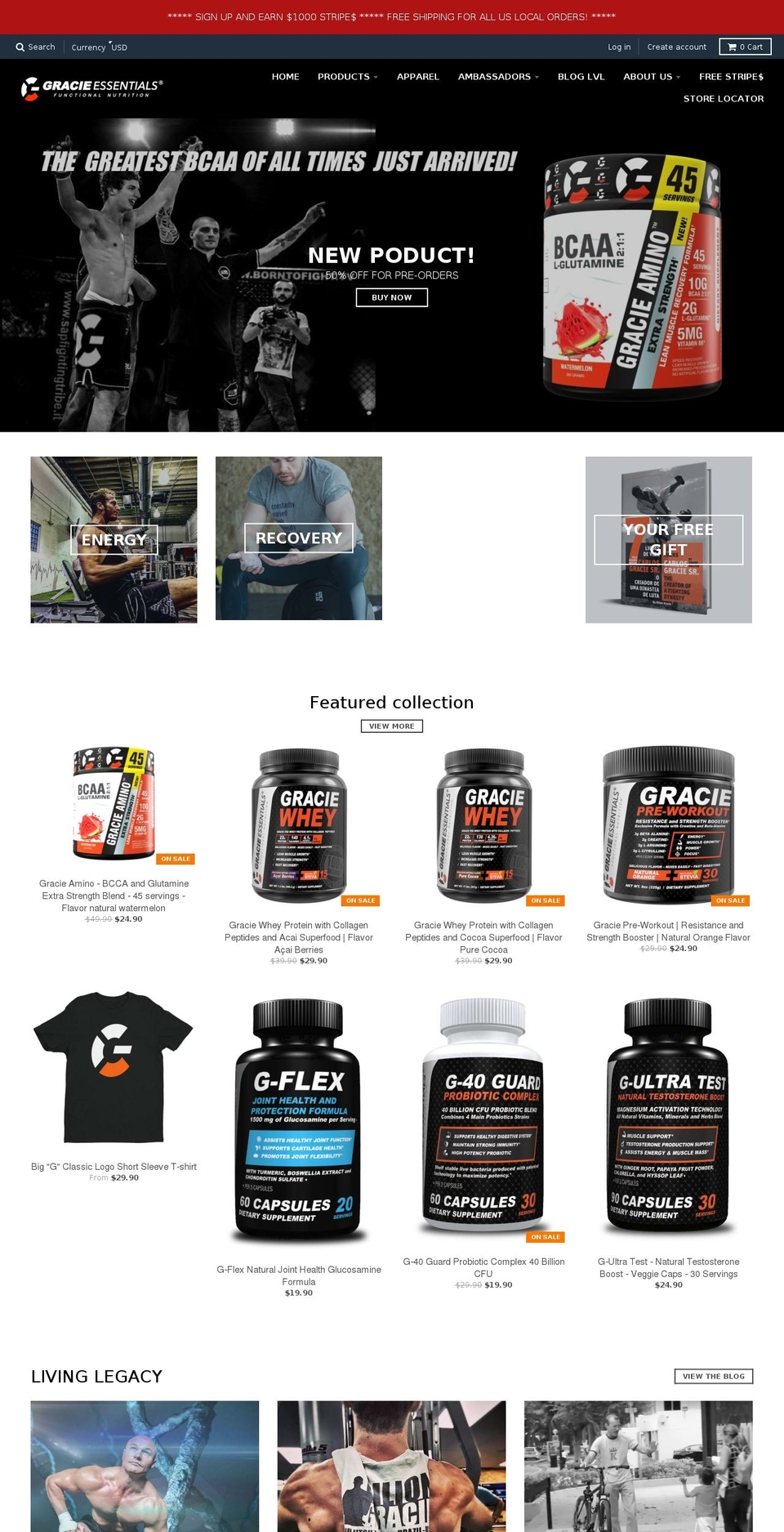gracieessentials.com shopify website screenshot
