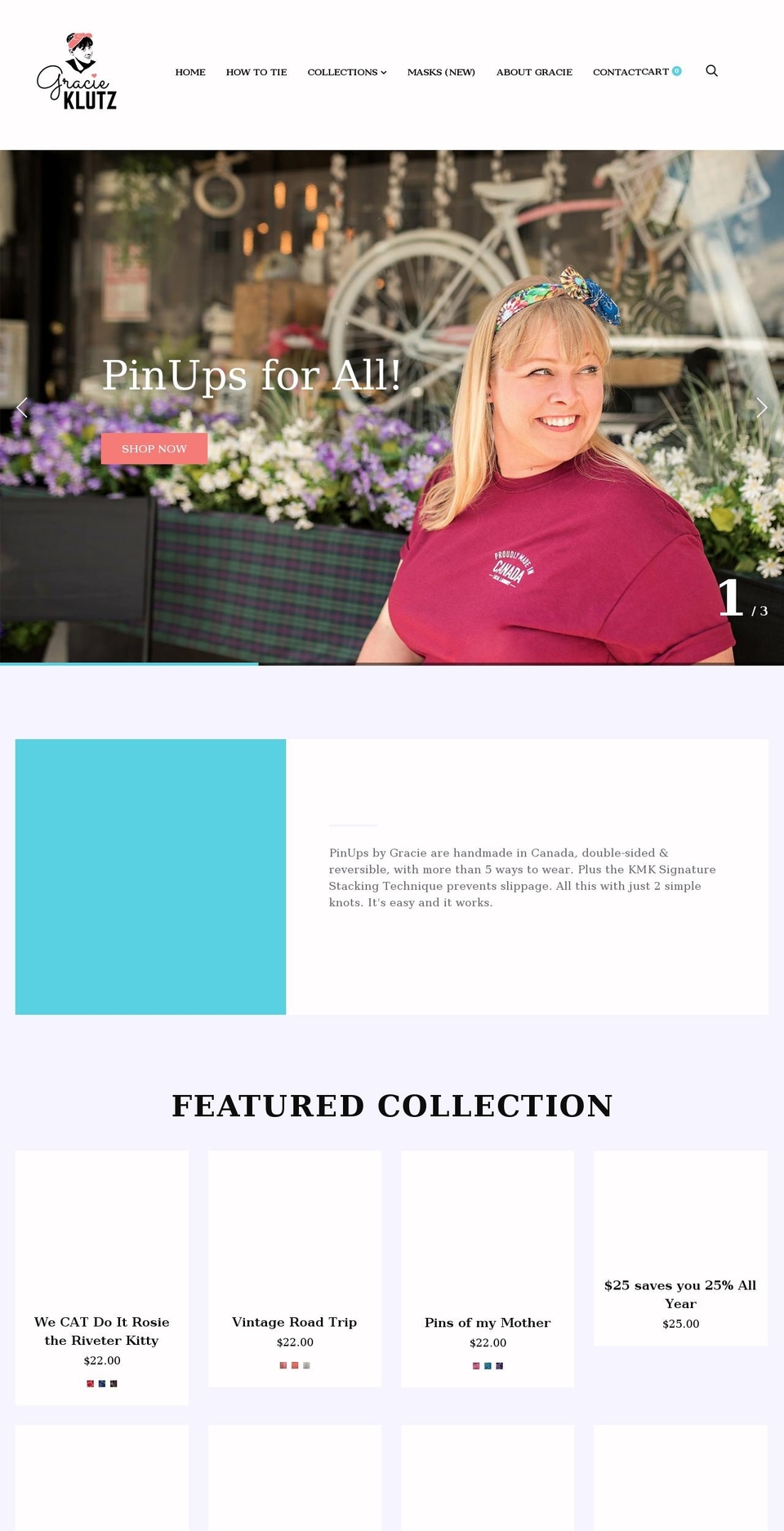 gracieklutz.com shopify website screenshot