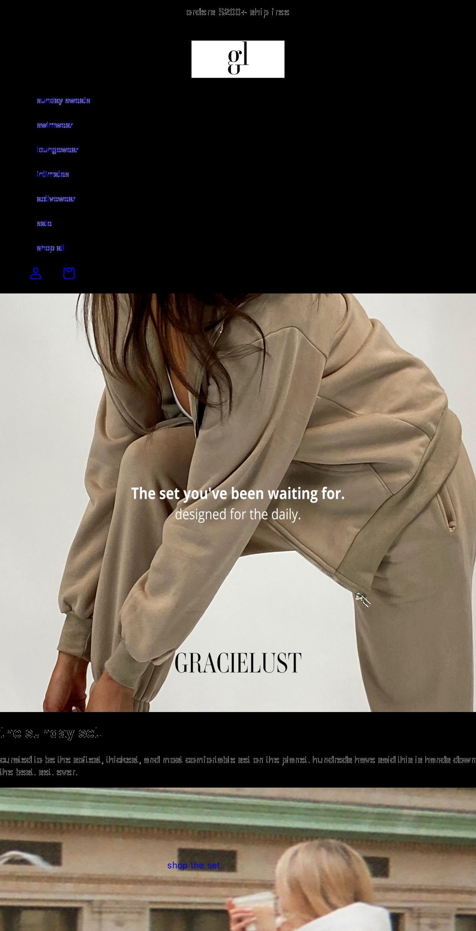 gracielust.com shopify website screenshot