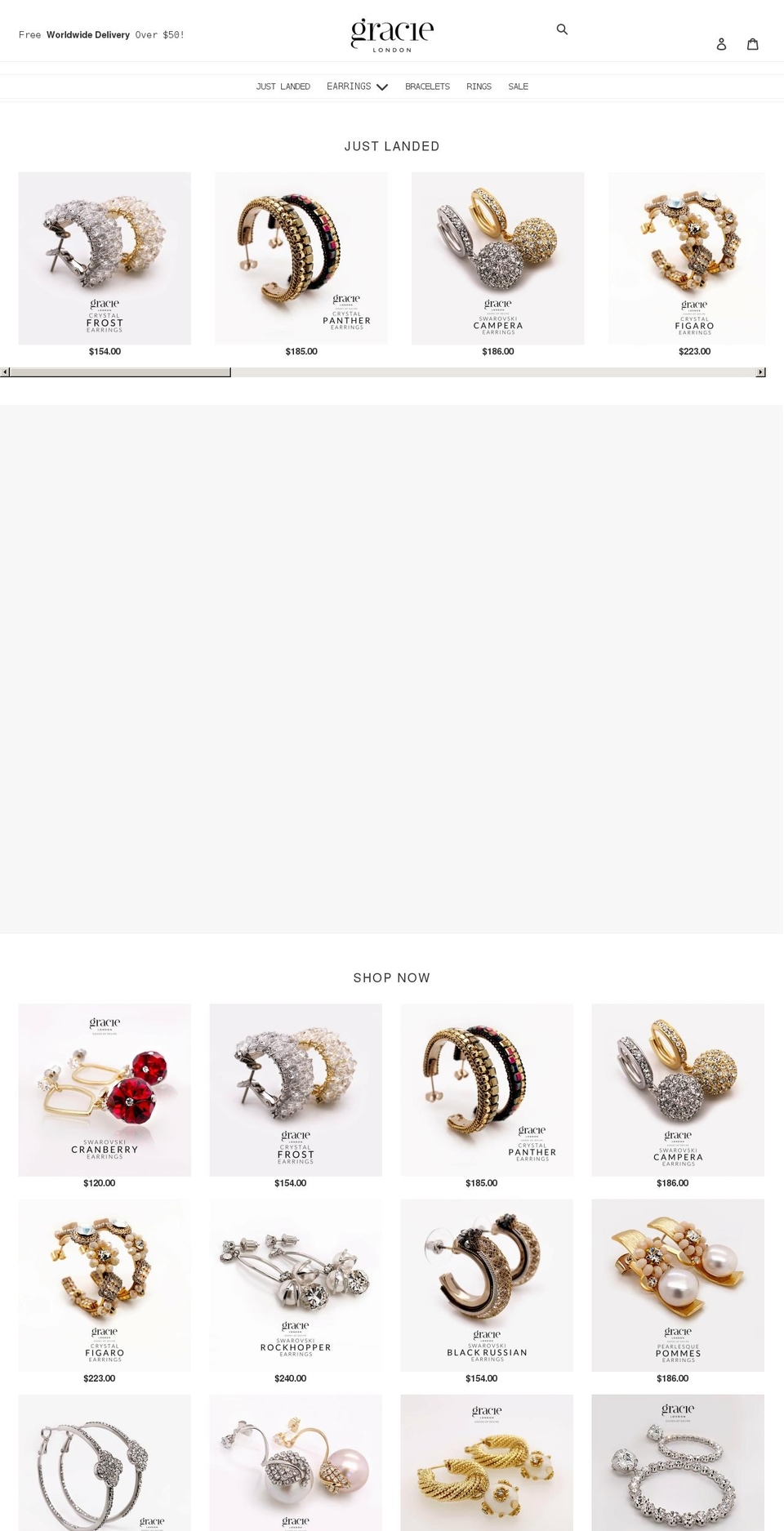 gracieoflondon.com shopify website screenshot