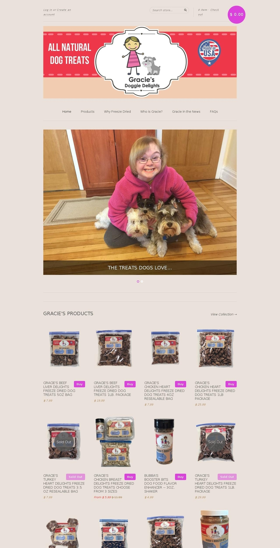 gracies-doggie-delights.myshopify.com shopify website screenshot