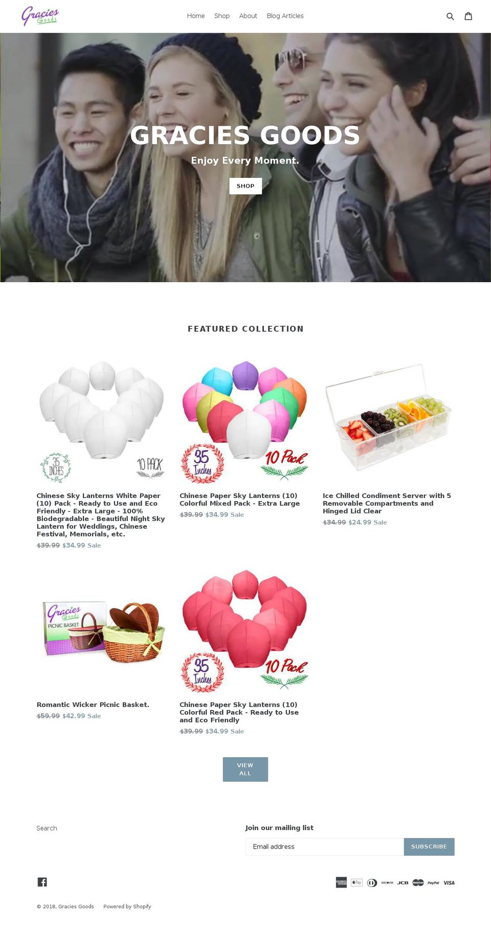 graciesgoods.com — Shopify storefront screenshot