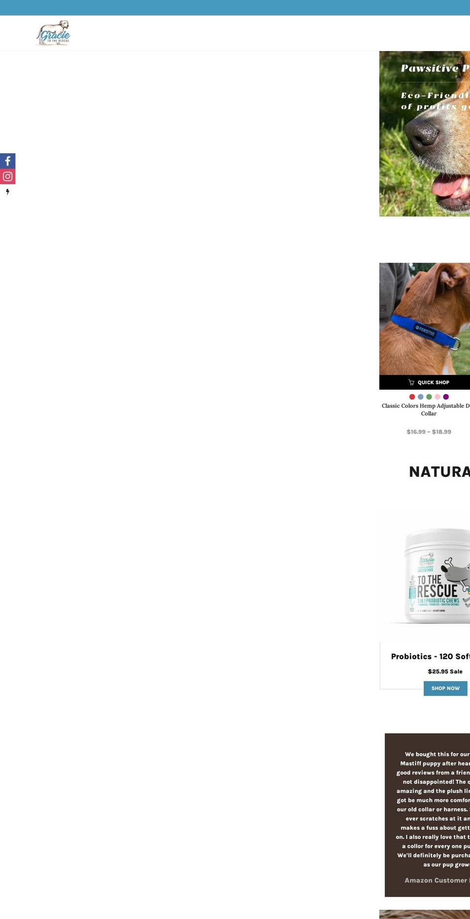 gracietotherescue.com shopify website screenshot