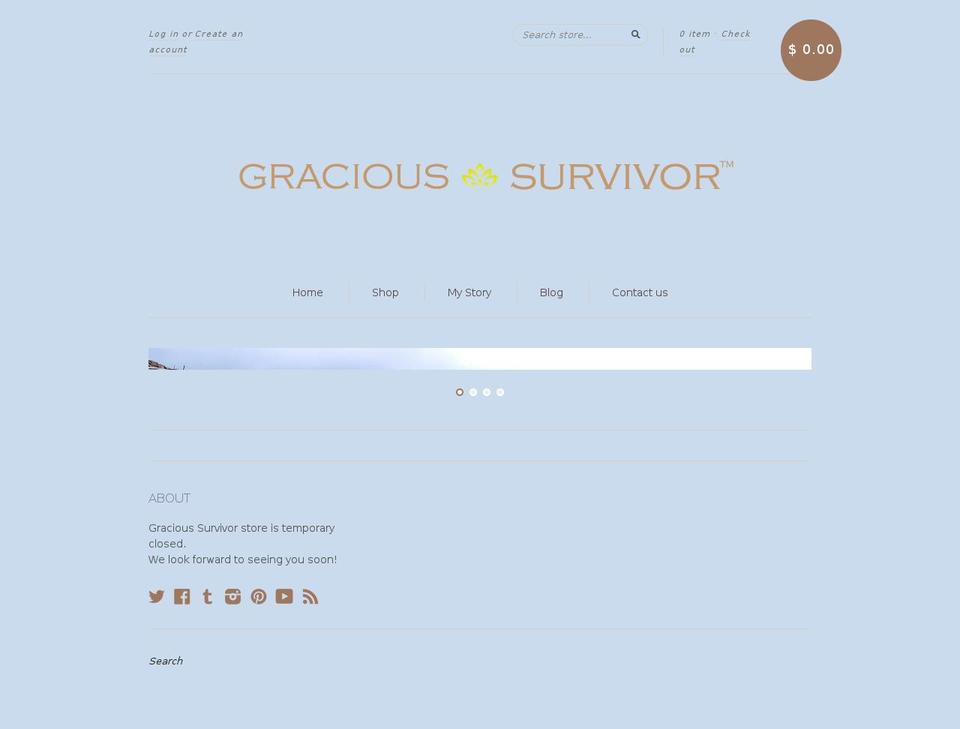 gracioussurvivor.com — Shopify storefront screenshot