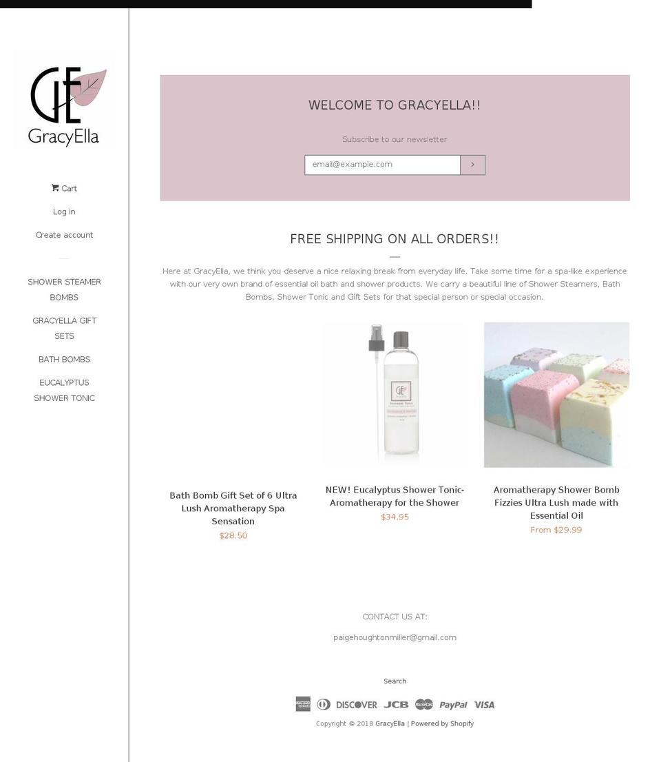 gracyella.com — Shopify storefront screenshot