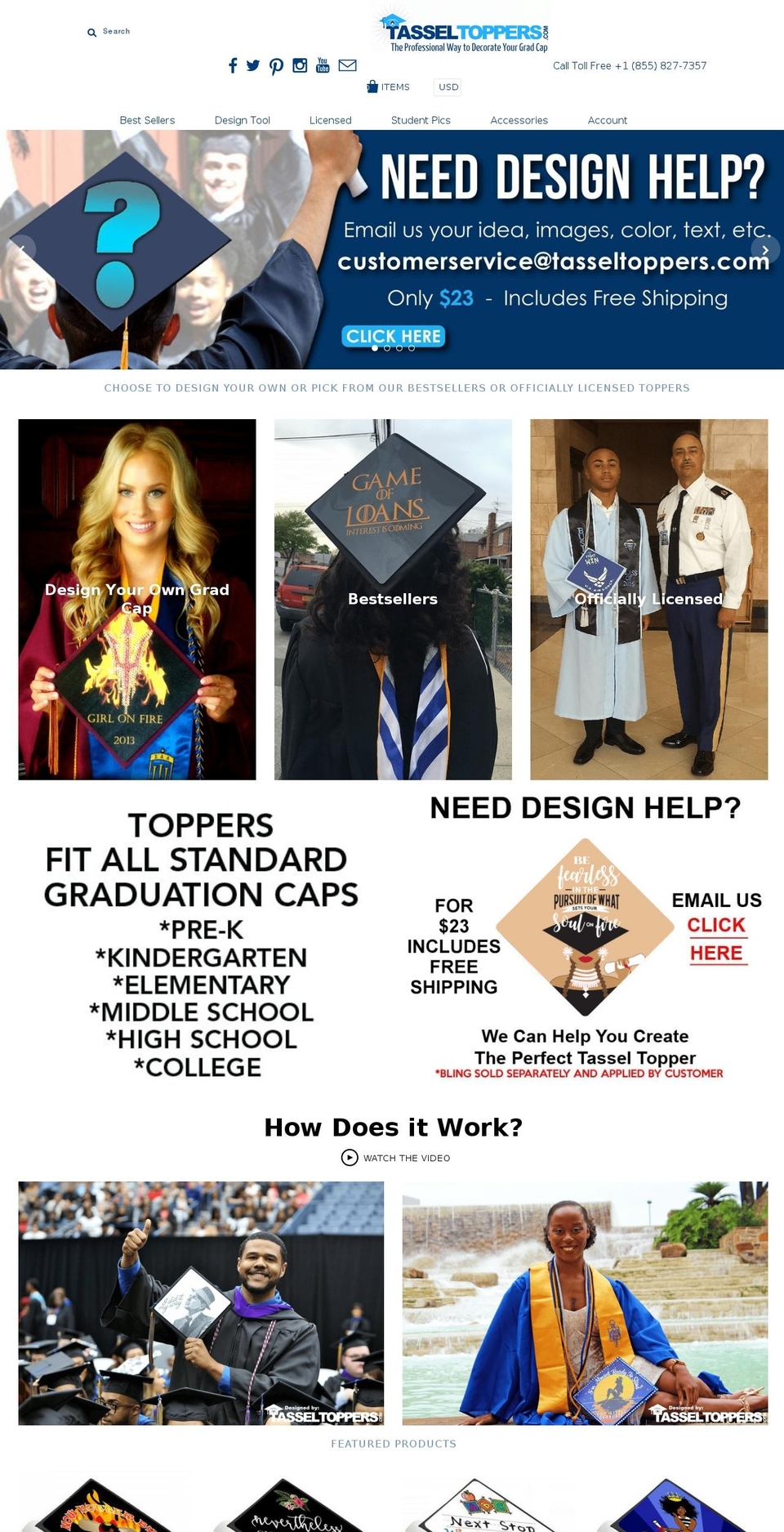 gradcapcreator.com shopify website screenshot