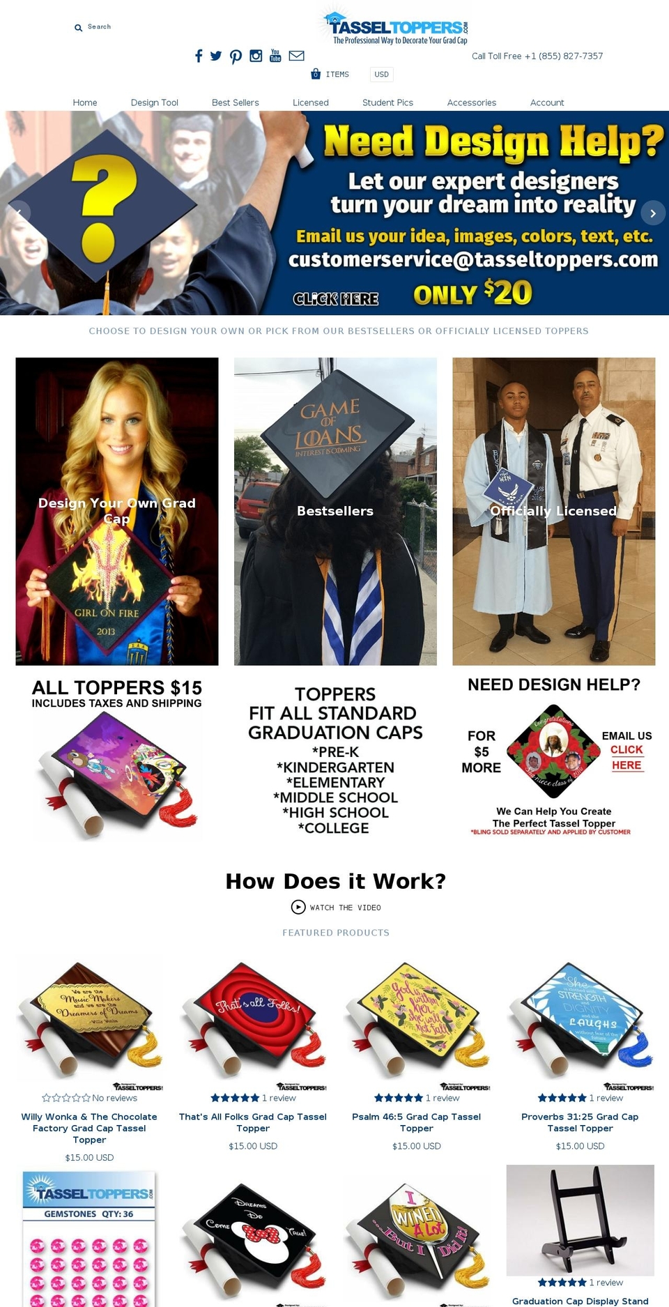 gradcapdesigners.com shopify website screenshot