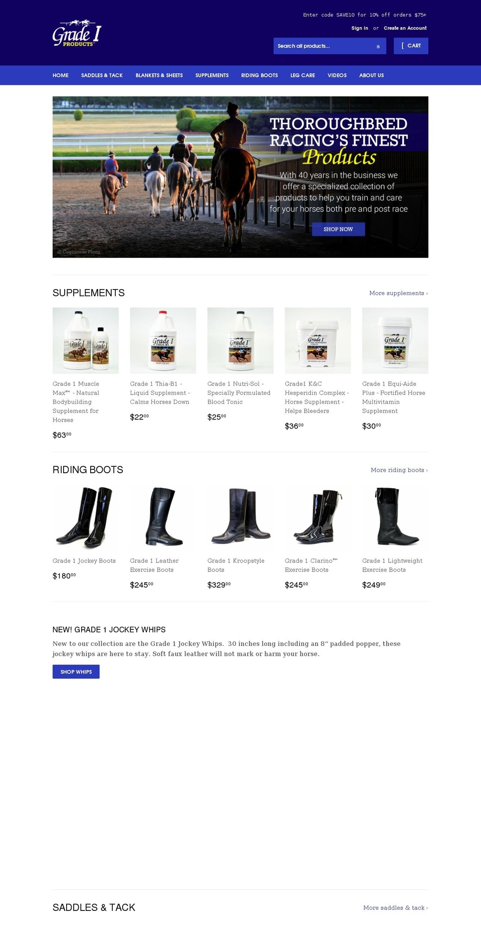 grade1products.com shopify website screenshot