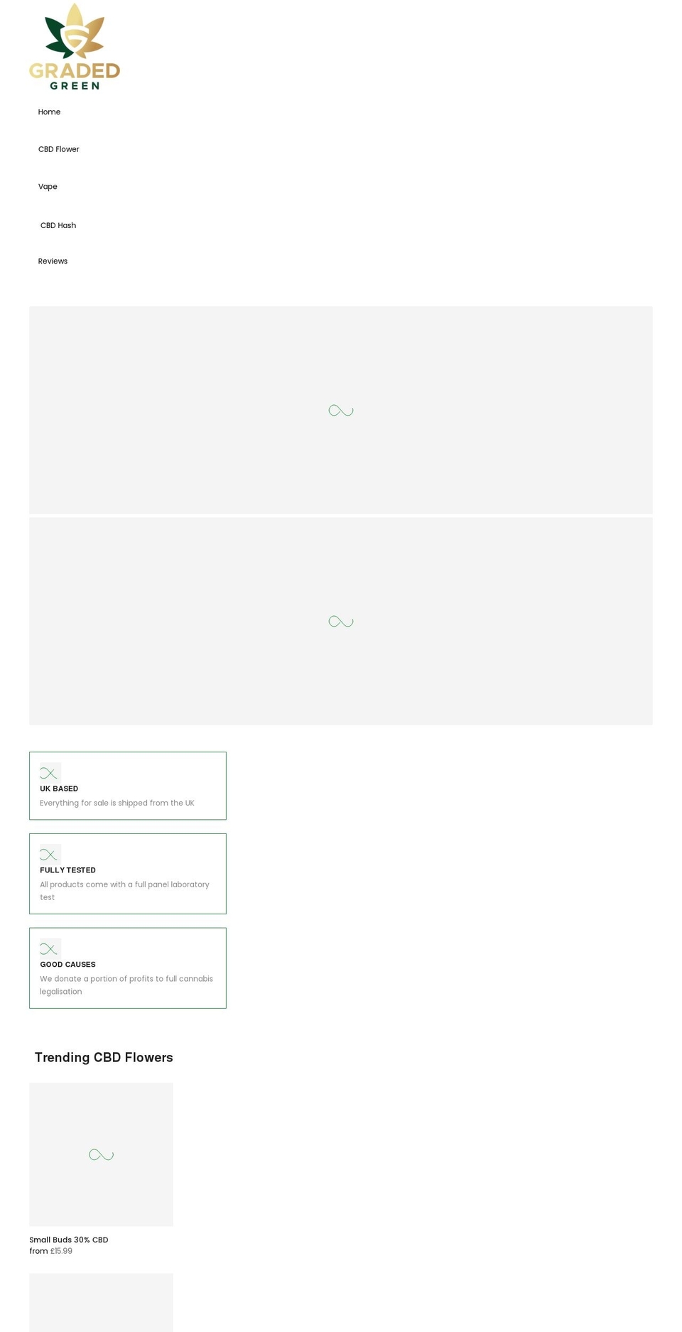 gradedgreen.com shopify website screenshot