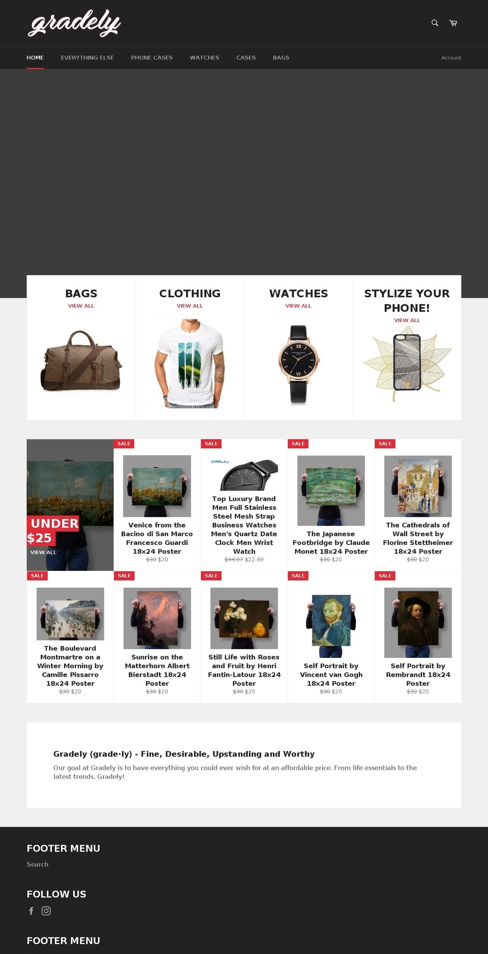 gradely.life shopify website screenshot