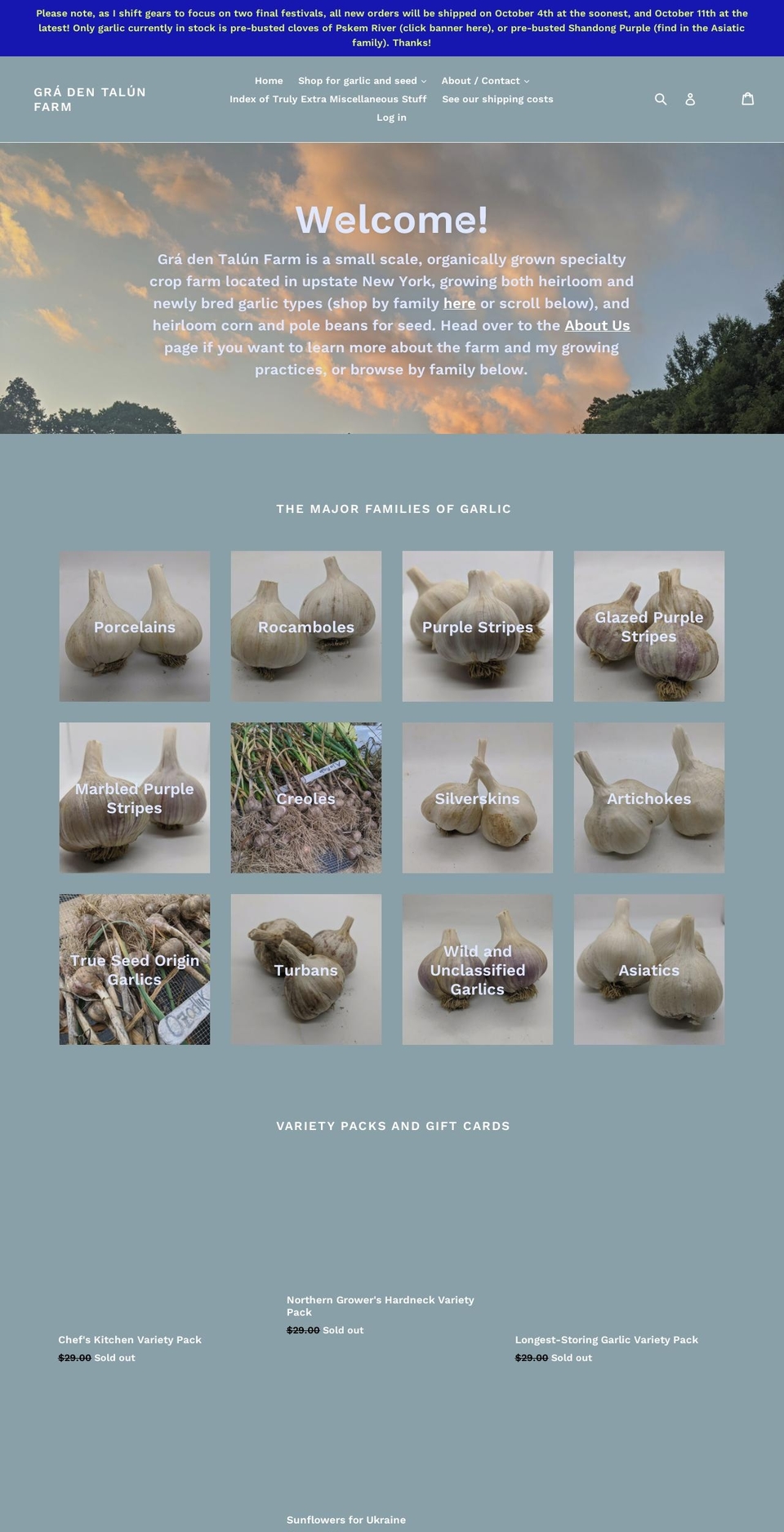 gradentalunfarm.net shopify website screenshot