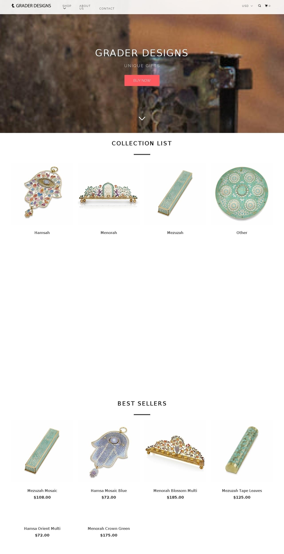 graderdesigns.com shopify website screenshot