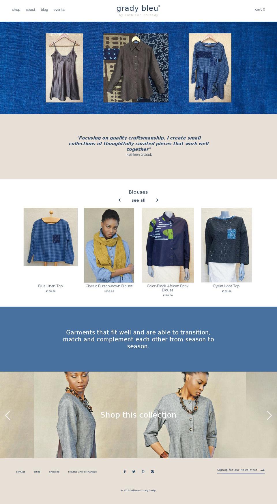 grady-bleu Shopify theme site example gradyblue.com