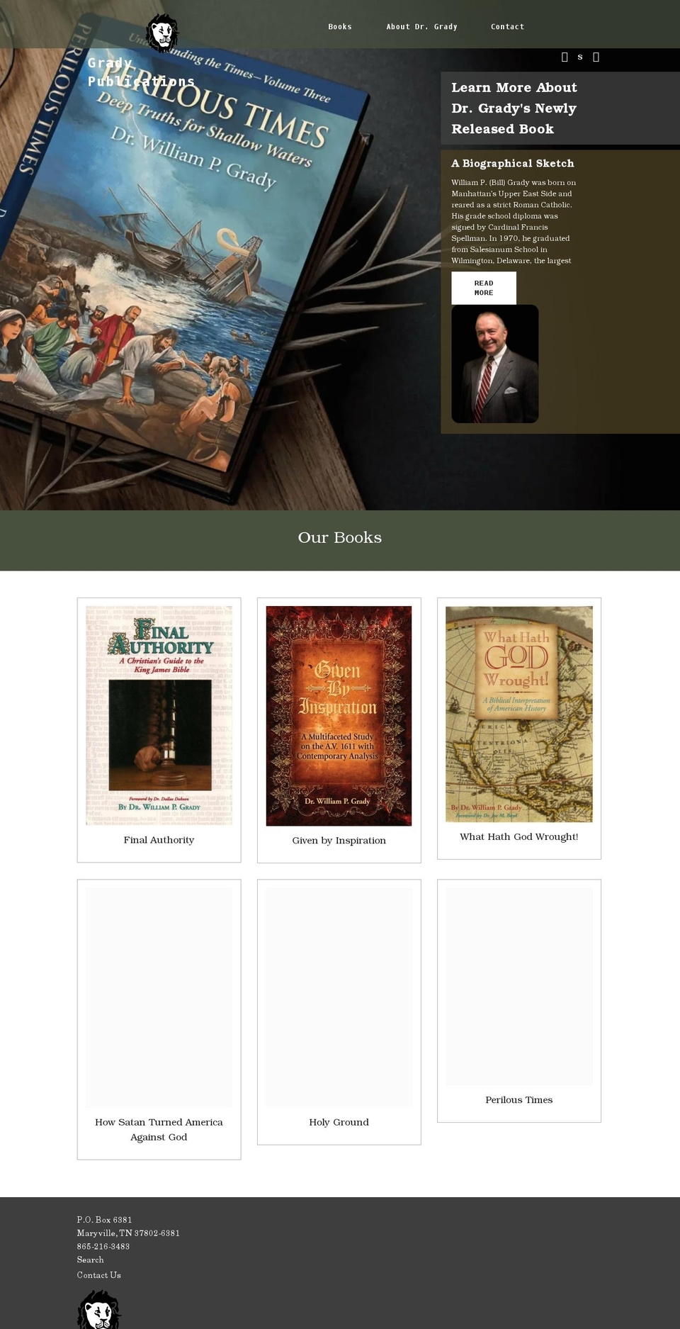 gradypublications.com shopify website screenshot