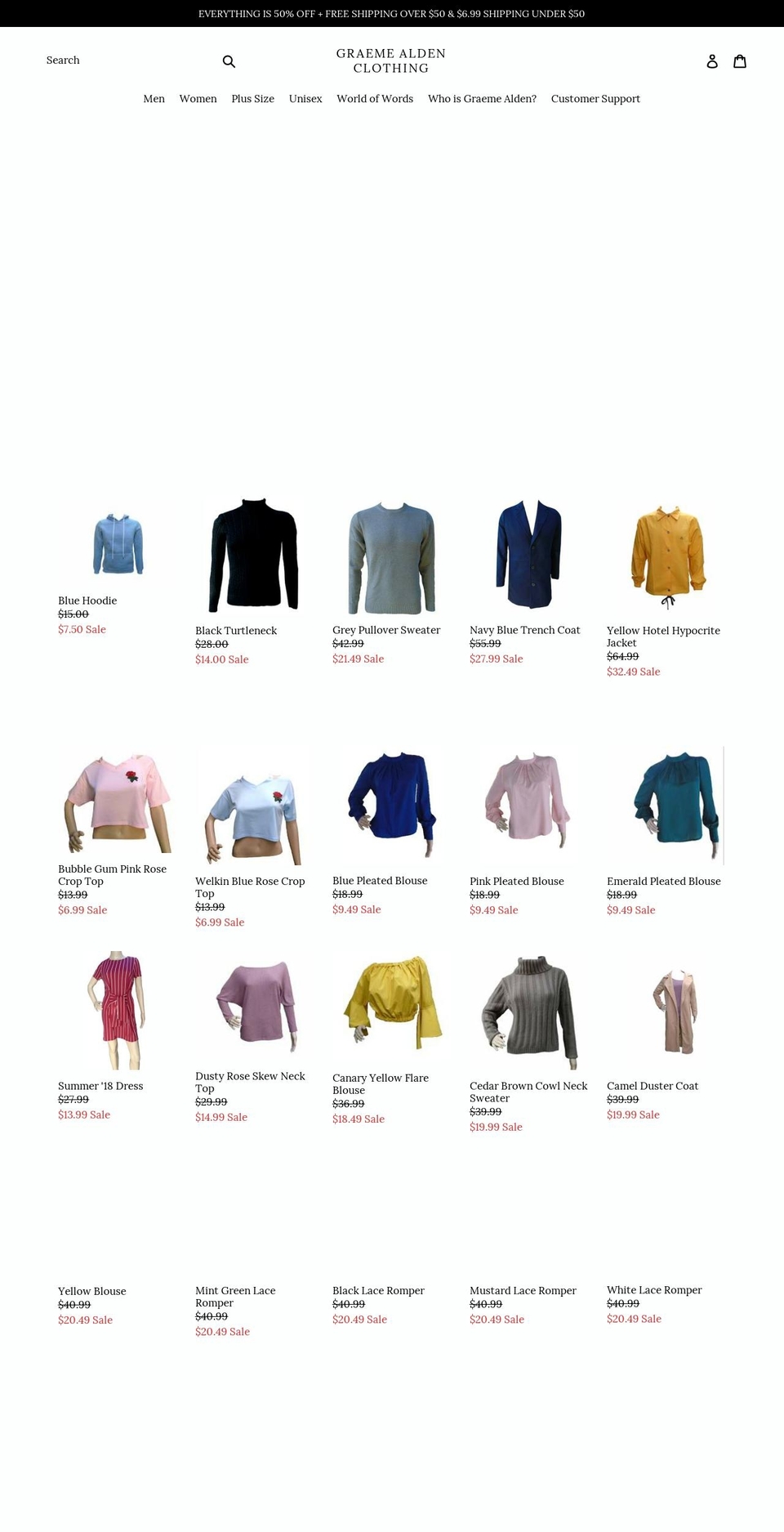 graemealdenclothing.com — Shopify storefront screenshot