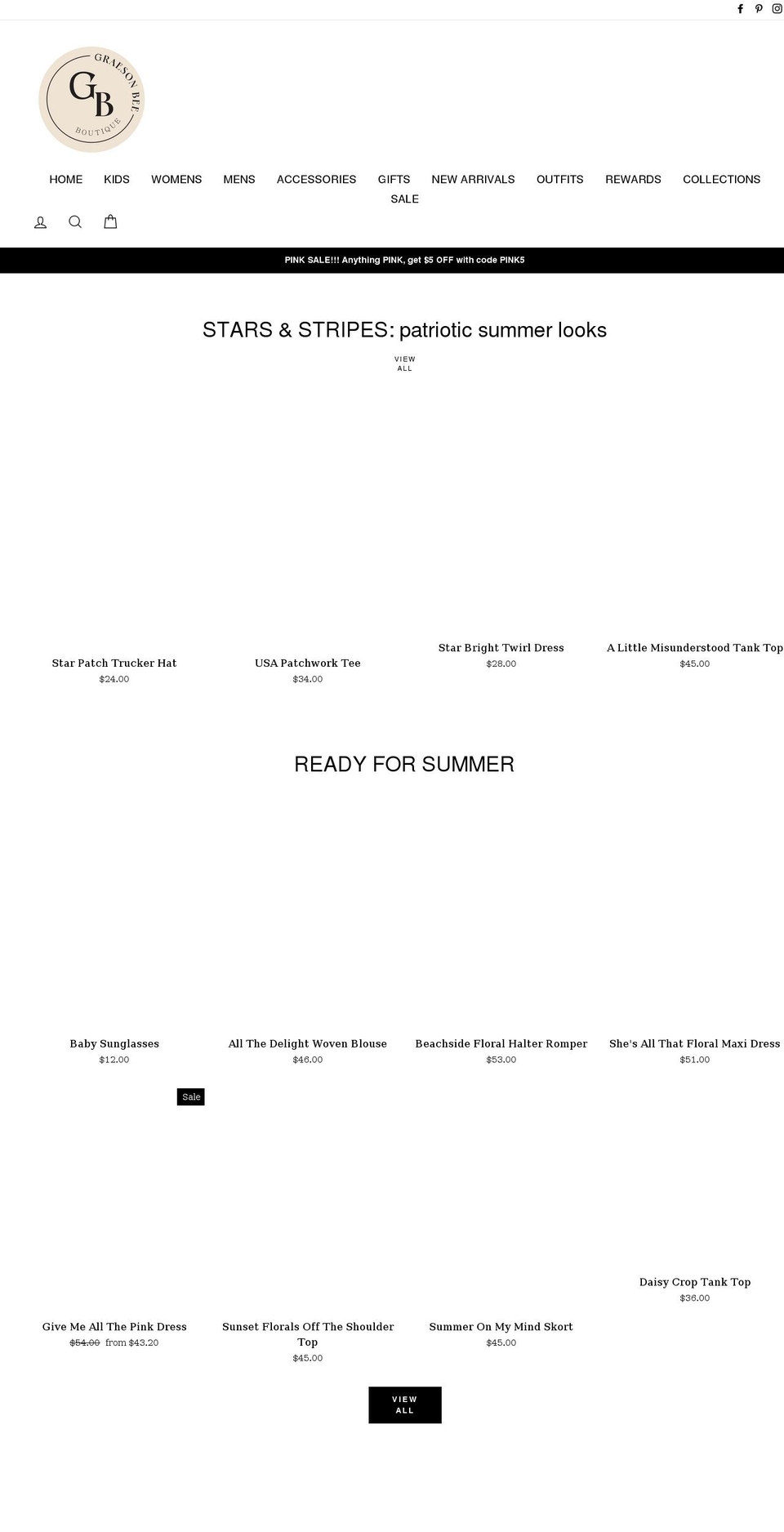 graesonbee.com shopify website screenshot